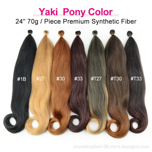 Synthetic Hair Extension High Quality Wholesale Synthetic Yaki Pony Styles  Braiding Hair Yaki Pony Hair
